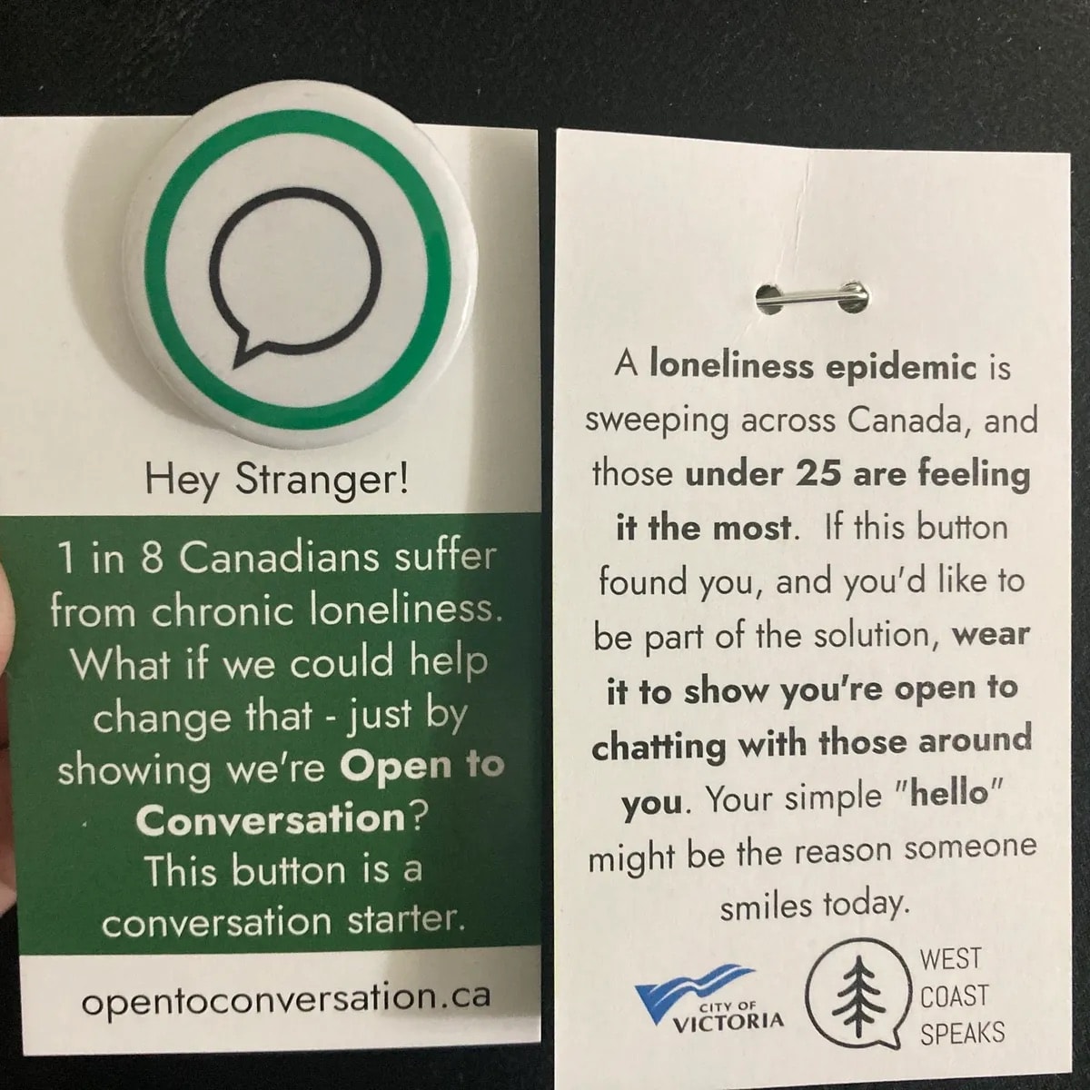 A conversation symbol button